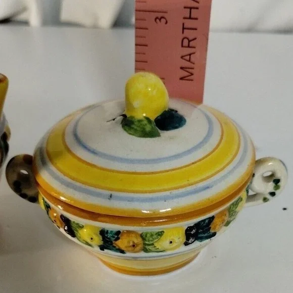 Italian Creamer and Sugar Bowl Set Floral Design Made in Italy Nonnas - Picture 5 of 8